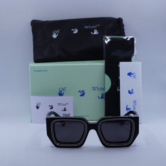 Off-White OERI048 FRANCISCO 1007 Square Sunglasses – Black/Grey - Picture 5 of 10